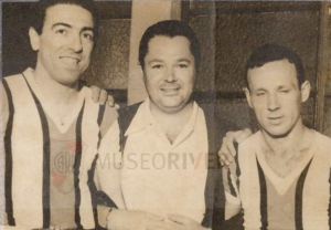 Junto a Ángel Labruna y Félix Loustau en 1947,